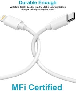 iPhone Fast Charger, iPhone Charger Plug and Cable 2M [Apple MFi Certified], HOSOW 20W USB C Fast Charger iPhone Power Adapter with USB C