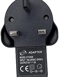 USB Power Adapter, UK Mains Charger, 5V 2A USB Plug, 5V 2A UK 3 Pin USB Charger Wall Plug Power Adapter for Tablet PC Ebook Reader, USB Fan