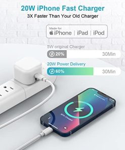 iPhone Fast Charger, iPhone Charger Plug and Cable 2M [Apple MFi Certified], HOSOW 20W USB C Fast Charger iPhone Power Adapter with USB C
