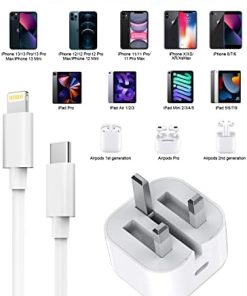 iPhone Fast Charger, iPhone Charger Plug and Cable 2M [Apple MFi Certified], HOSOW 20W USB C Fast Charger iPhone Power Adapter with USB C