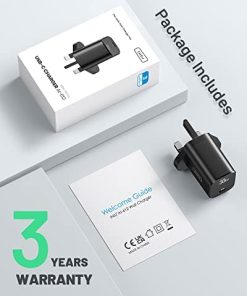 USB C Plug, INIU 30W USB C Charger PD 3.0 Charging Power Adapter Type C Fast Wall Mobile Phone Mains Charger, UK USB-C Adaptor for iPhone 14 Pro Max