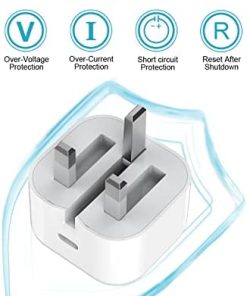 iPhone Fast Charger, iPhone Charger Plug and Cable 2M [Apple MFi Certified], HOSOW 20W USB C Fast Charger iPhone Power Adapter with USB C