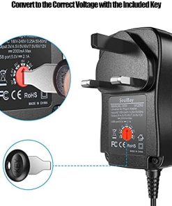 30W Reverse Polarity Universal AC Adapter Multi Voltage DC Power Supply, with 9pcs Adaptor Tips, Compatible with 3V to 12V Household Electronics