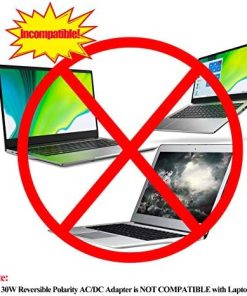 30W Reverse Polarity Universal AC Adapter Multi Voltage DC Power Supply, with 9pcs Adaptor Tips, Compatible with 3V to 12V Household Electronics