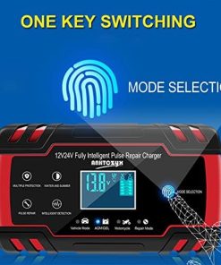 12V/24V 8Amp Car Battery Charger, Automatic Smart Battery Charger with Temperature Compensation, Intelligent Charges