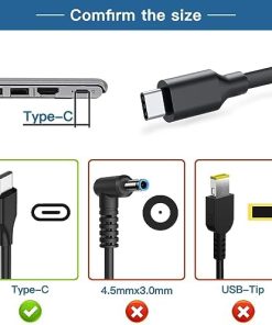USB C 65W Laptop Charger for Lenovo Thinkpad/Yoga,Dell Chromebook 3100,Latitude 5420,Asus,Samsung,Acer Chromebook Type C Power Supply Adapter