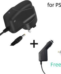 Free in-Car Charger Ameego UK HOME WALL MAINS POWER ADAPTER BATTERY CHARGER FOR SONY PSP 1000 2000 Slim & Lite 3000 CE APPROVED