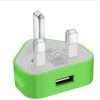AMGO USB Compact UK Mains Charger for Mobile Phones iPhone/Samsung Galaxy Green