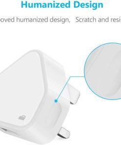 USB Compact Universal UK Mains Charger 1000 mAh CE Approved Adapter Cable Compatible with Mobile Phones iPhone 5 6 7 8 X iPod/Samsung Galaxy S2 3.4 S5 S6 S7 S8 S9/Smart phones /Media devices (White)