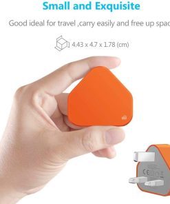 USB Compact Universal UK Mains Charger 1000 mAh CE Approved Adapter Cable Compatible with Mobile Phones iPhone 5 6 7 8 X iPod/Samsung Galaxy S2 3.4 S5 S6 S7 S8 S9/Smart phones /Media devices (Orange)