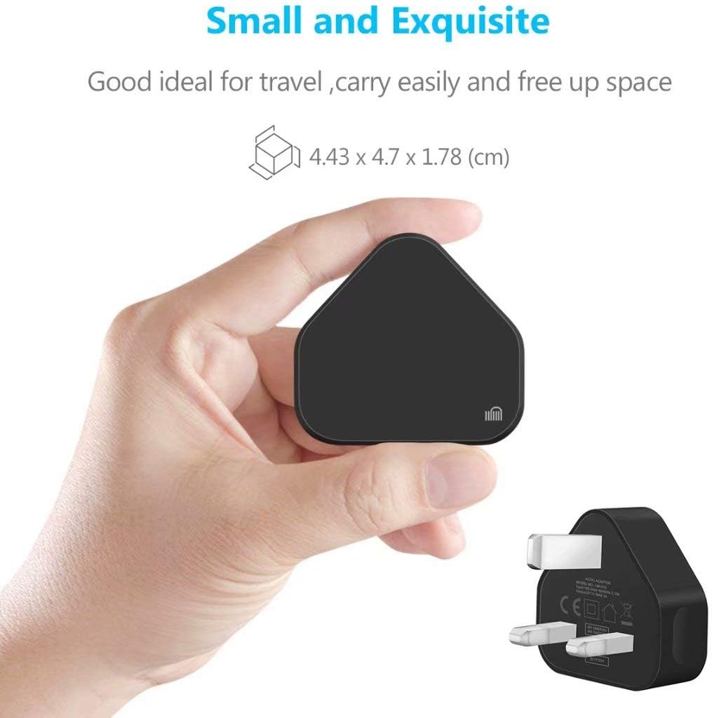 516eJM6fApL._AC_SL1080_ ameego USB Compact Universal UK Mains Charger 1000 mAh CE Approved Adapter Compatible with Mobile Phones iPhone 5 6 7 8 X iPod/Samsung Galaxy S2 3.4 S5 S6 S7 S8 S9/Smart phones/Media devices (Black)