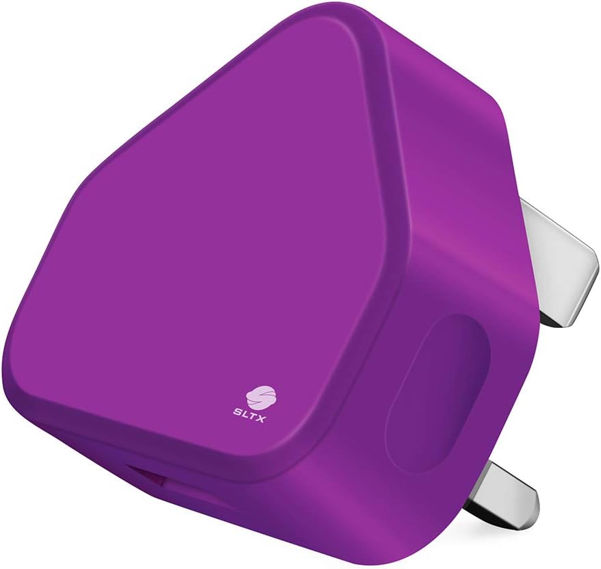51+9G8T4lGL._AC_SL1100_ 3 Pin USB Mains Charger Adapter, 1AMP Speed Universal Travel USB Wall Charger for iPhone,iPad, iPod and Samsung Galaxy, HTC, Tablet & USB Socket Devices (Purple)