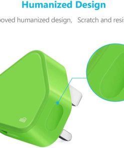 USB Compact Universal UK Mains Charger 1000 mAh CE Approved Adapter Cable Compatible with Mobile Phones iPhone 5 6 7 8 X iPod/Samsung Galaxy S2 3.4 S5 S6 S7 S8 S9/Smart phones /Media devices (Green)