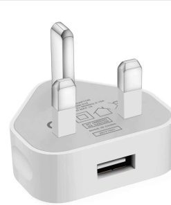 AMGO USB Compact UK Mains Charger for Phones & Media Devices