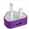 AMGO USB Compact UK Mains Charger 1000 mAh Purple