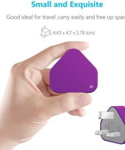 USB Compact Universal UK Mains Charger 1000 mAh CE Approved Adapter Cable Compatible with Mobile Phones iPhone 5 6 7 8 X iPod/Samsung Galaxy S2 3.4 S5 S6 S7 S8 S9/Smart phones /Media devices (Purple)