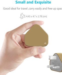 USB Compact Universal UK Mains Charger 1000 mAh CE Approved Adapter Cable Compatible with Mobile Phones iPhone 5 6 7 8 X iPod/Samsung Galaxy S2 3.4 S5 S6 S7 S8 S9/Smart phones /Media devices (Gold)