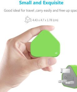 USB Compact Universal UK Mains Charger 1000 mAh CE Approved Adapter Cable Compatible with Mobile Phones iPhone 5 6 7 8 X iPod/Samsung Galaxy S2 3.4 S5 S6 S7 S8 S9/Smart phones /Media devices (Green)