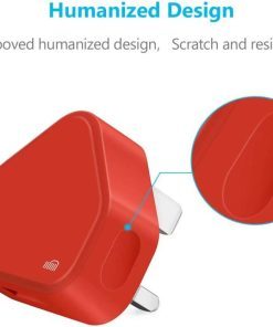 USB Compact Universal UK Mains Charger 1000 mAh CE Approved Adapter Cable Compatible with Mobile Phones iPhone 5 6 7 8 X iPod/Samsung Galaxy S2 3.4 S5 S6 S7 S8 S9/Smart phones /Media devices (Red)