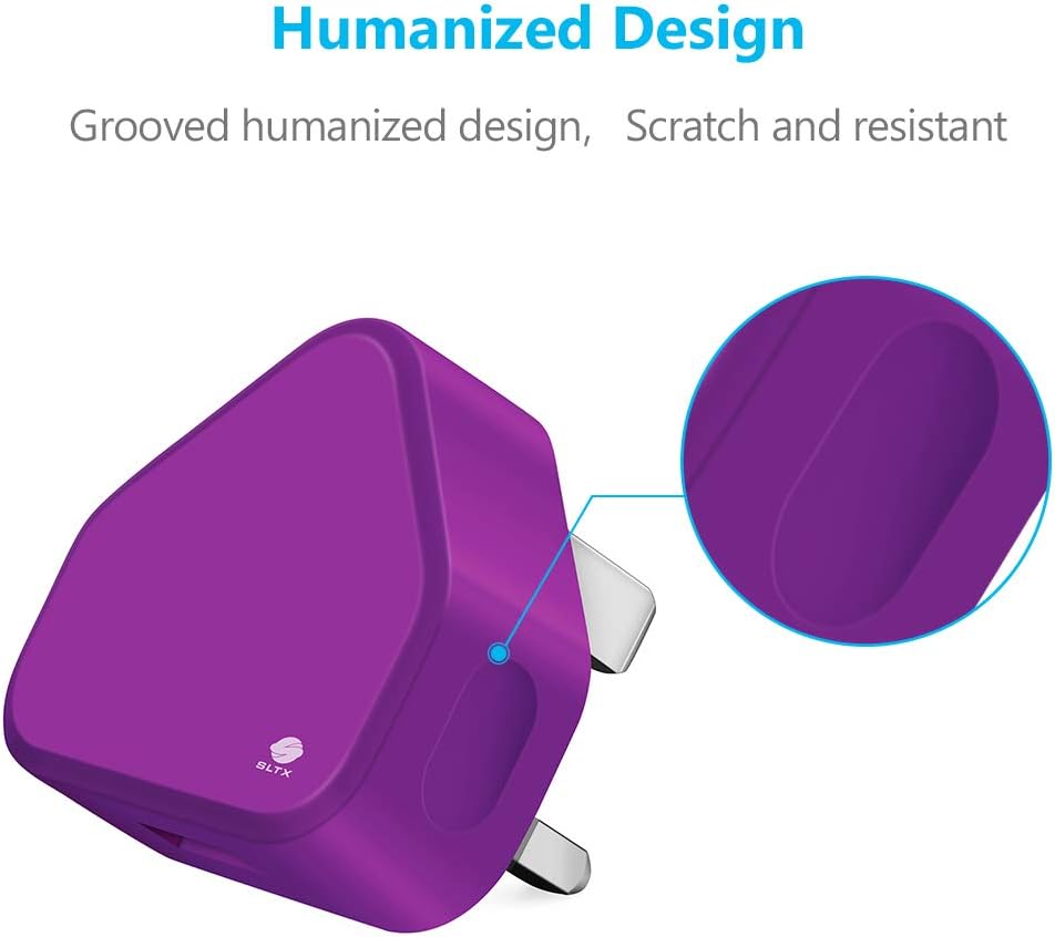 51m9gYIiYLL._AC_SL1100_ 3 Pin USB Mains Charger Adapter, 1AMP Speed Universal Travel USB Wall Charger for iPhone,iPad, iPod and Samsung Galaxy, HTC, Tablet & USB Socket Devices (Purple)