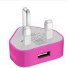 AMGO USB Compact UK Mains Charger 1000mAh for Mobile Phones iPhone Samsung Galaxy - Hot Pink
