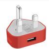 AMGO USB Compact UK Mains Charger 1000mAh Red