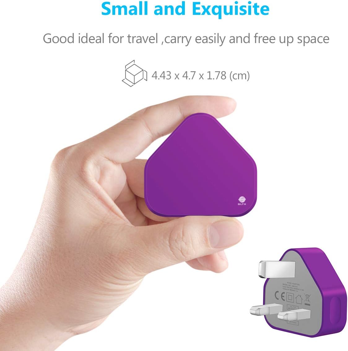 6160cUDGGPL._AC_SL1200_ 3 Pin USB Mains Charger Adapter, 1AMP Speed Universal Travel USB Wall Charger for iPhone,iPad, iPod and Samsung Galaxy, HTC, Tablet & USB Socket Devices (Purple)