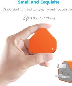 UK 3 Pin Plug USB Mains Charger Adapter, 1AMP 1000mAh Fast Speed Universal Travel USB Wall Charger USB Socket Devices (Orange)