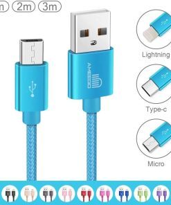 AMGO 3Pack Micro USB Data Charge Cable for Samsung, HTC, Nokia, Sony, Kindle, Power bank
