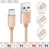 Ameego High Speed Nylon Braided Micro USB Cable 3-Pack Gold