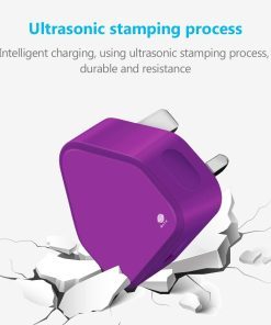 3 Pin USB Mains Charger Adapter, 1AMP Speed Universal Travel USB Wall Charger for iPhone,iPad, iPod and Samsung Galaxy, HTC, Tablet & USB Socket Devices (Purple)