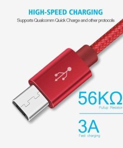 AMGO [3Pack 1m+2m+3m] High Speed Strong Nylon Braided Tangle-Free 3.1A Micro USB Data Charge Cable for Samsung, HTC, Nokia, Sony, Kindle, PS3, Speaker, Power bank and More Micro USB Devices (Red)