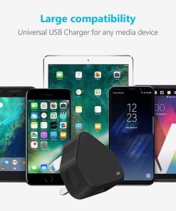 ameego USB Compact Universal UK Mains Charger 1000 mAh CE Approved Adapter Compatible with Mobile Phones iPhone 5 6 7 8 X iPod/Samsung Galaxy S2 3.4 S5 S6 S7 S8 S9/Smart phones/Media devices (Black)