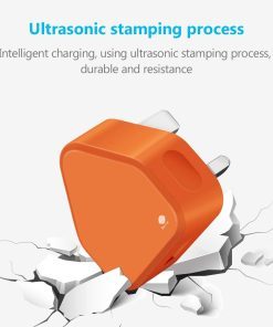 UK 3 Pin Plug USB Mains Charger Adapter, 1AMP 1000mAh Fast Speed Universal Travel USB Wall Charger USB Socket Devices (Orange)