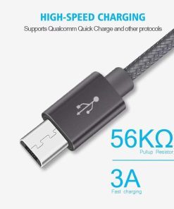 AMGO 3Pack High Speed Nylon Braided Micro USB Data Charge Cable
