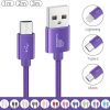 AMGO High Speed Nylon Braided Micro USB Data Charge Cable - Purple