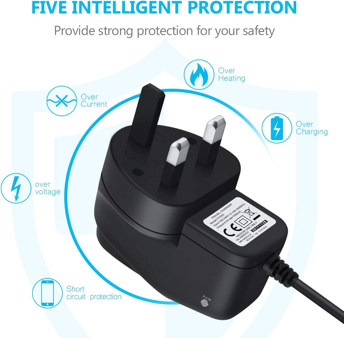 61ohHR0vQvL._AC_SL1200_ AMGO 5V 1A Micro USB Mains Charger for AMAZON KINDLE FIRE HD 7 8.9”, Paperwhite HDX, PS4 XBOX1 & Samsung Nokia HTC. Sony Google external battery and more USB device with Micro USB charging port