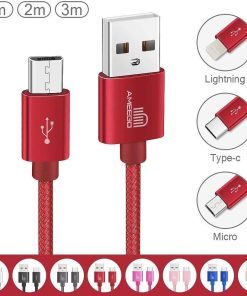 AMGO 3Pack High Speed Nylon Braided Micro USB Cable
