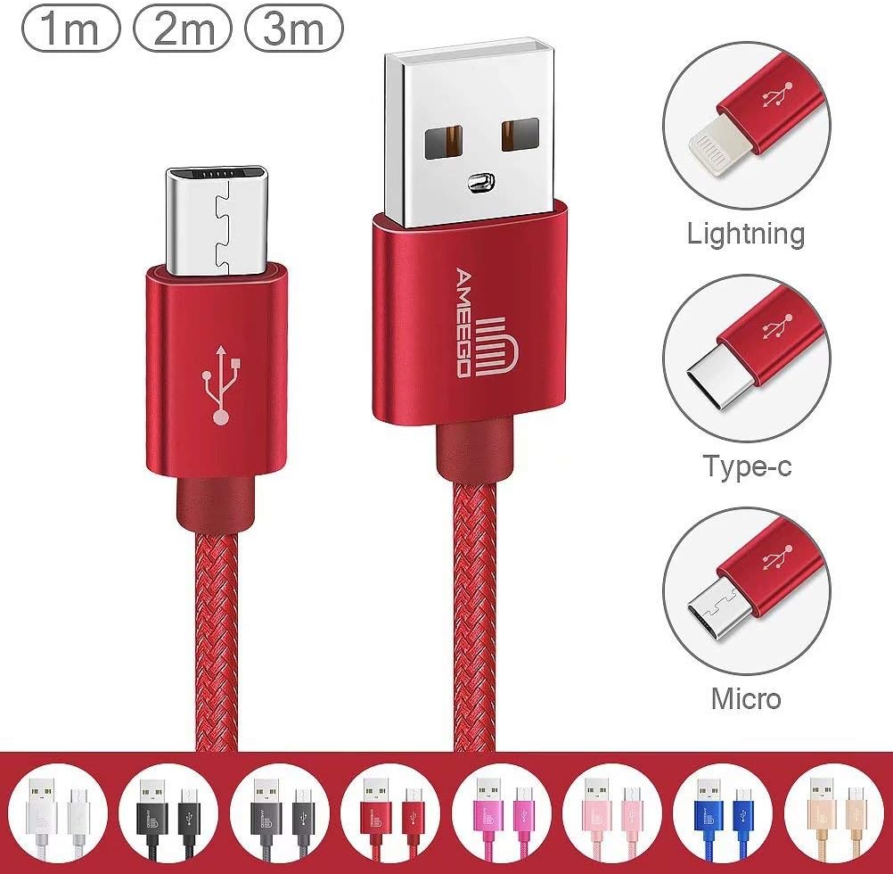61pJvDf+cVL._AC_SL1002_ AMGO 3Pack High Speed Nylon Braided Micro USB Cable